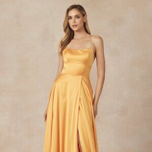 NEW OFF THE SHOULDER SLEEVELESS A-LINE POLYESTER DRESS WITH LACE UP BACK JT 278